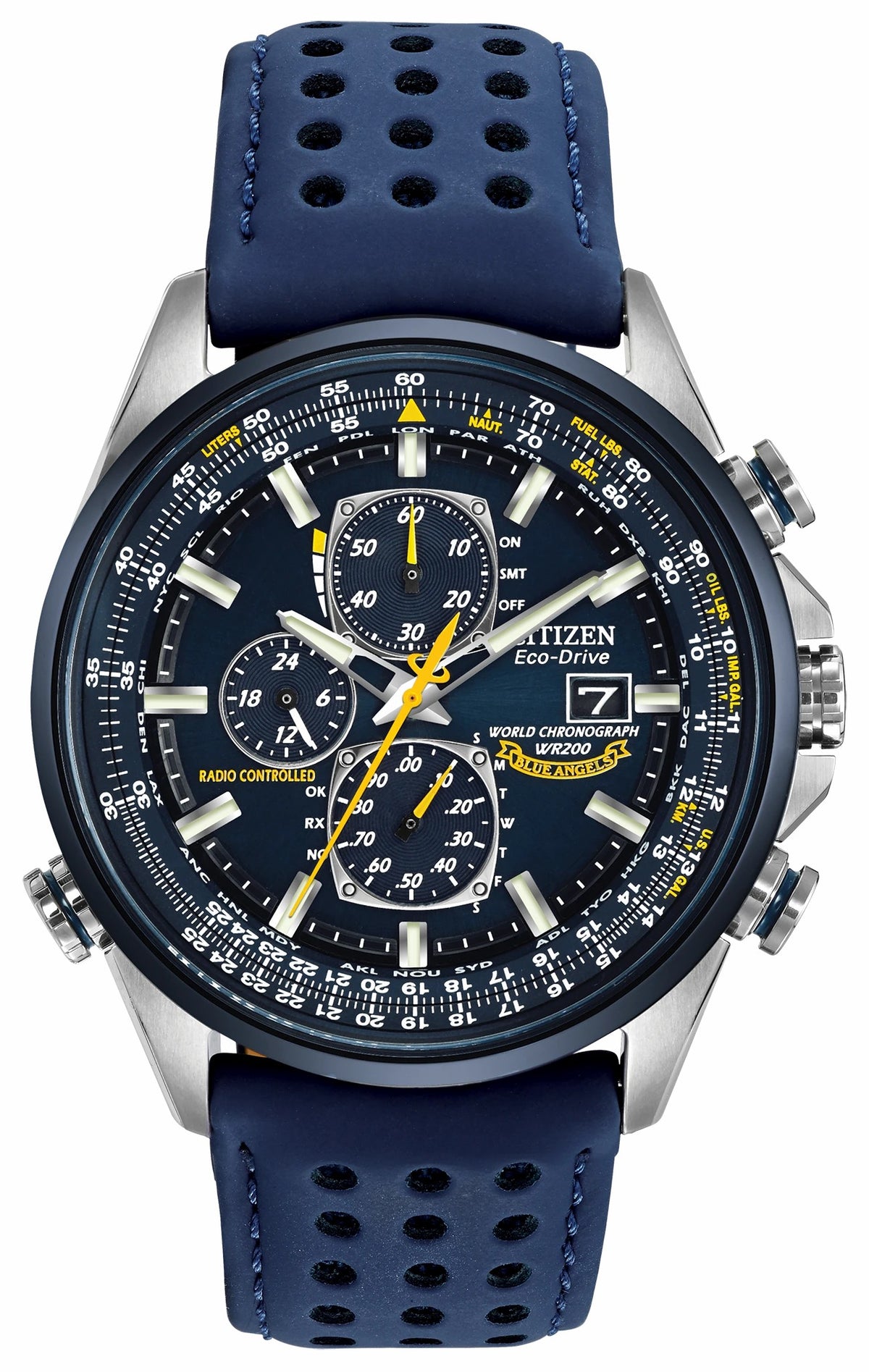 World Chronograph A-T - Men's Eco-Drive AT8020-03L Blue Watch | Citizen Best Price