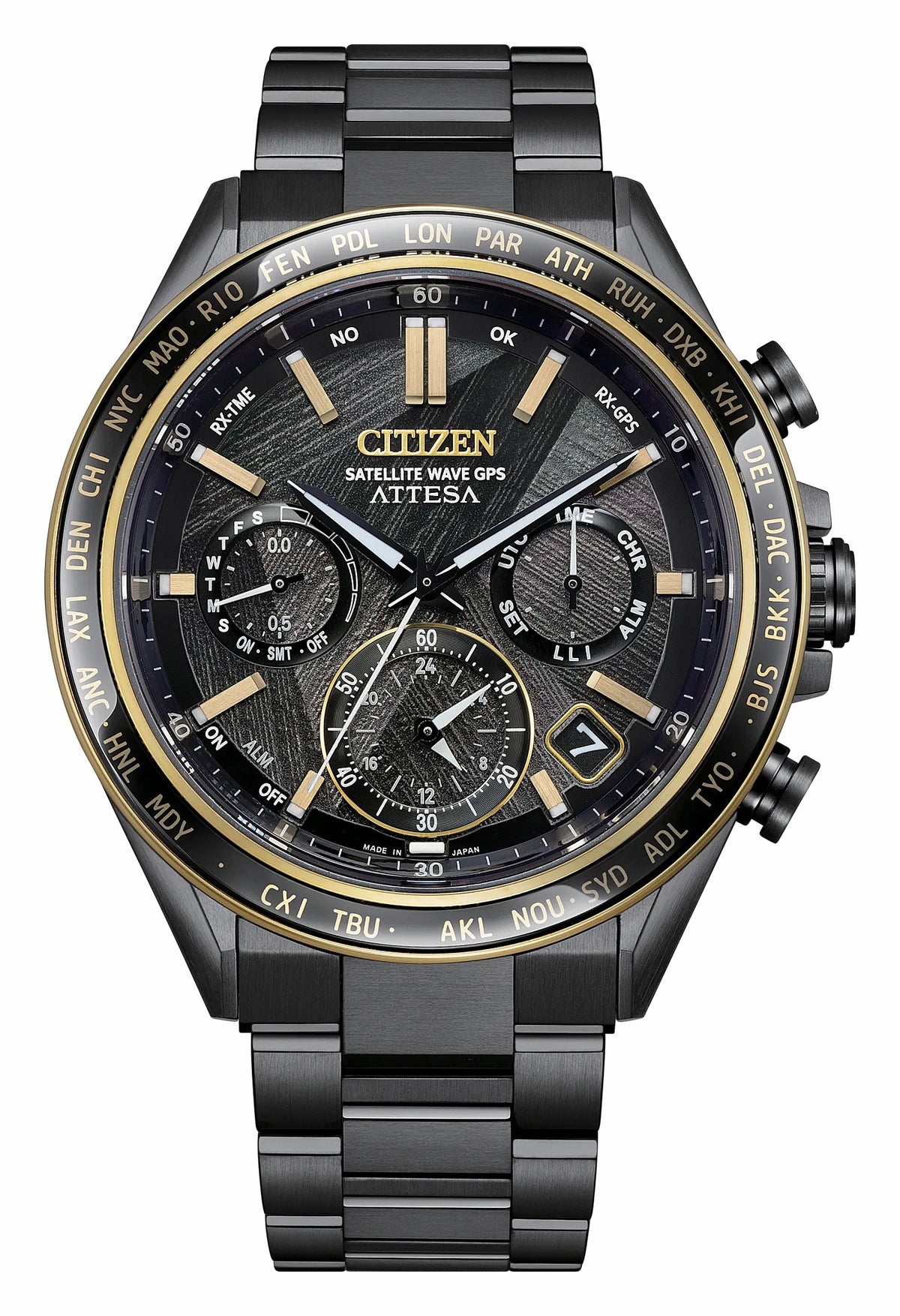ATTESA LIGHT in BLACK Black Dial Super Titanium with DLC Coating Bracelet CC4078-51E | Citizen Popular