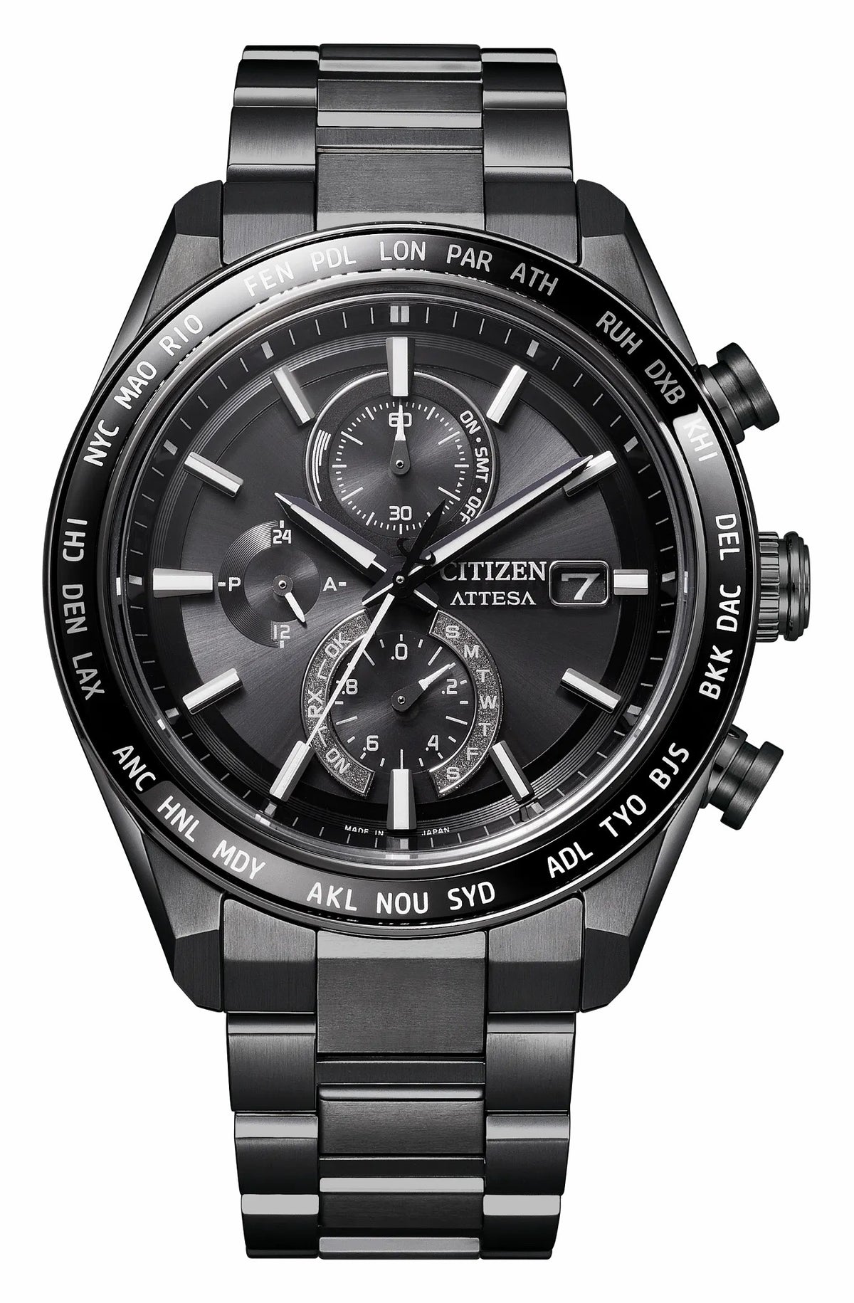 ATTESA Black Dial Super Titanium with DLC Coating Bracelet AT8294-59E | Citizen Top Pick