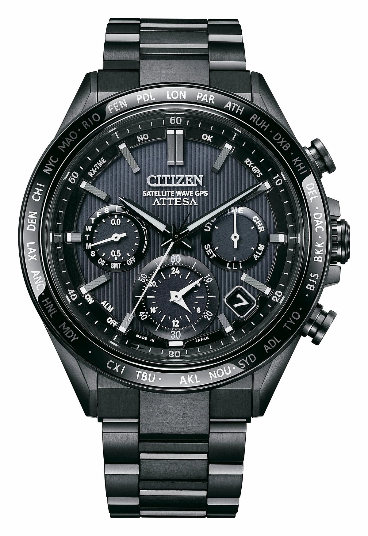 ATTESA Black Dial Super Titanium with DLC Coating Bracelet CC4055-65E | Citizen Essential