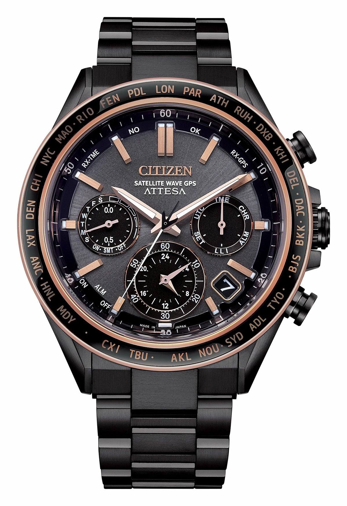 ATTESA Brown Dial Super Titanium with DLC Coating Bracelet CC4074-61W | Citizen New
