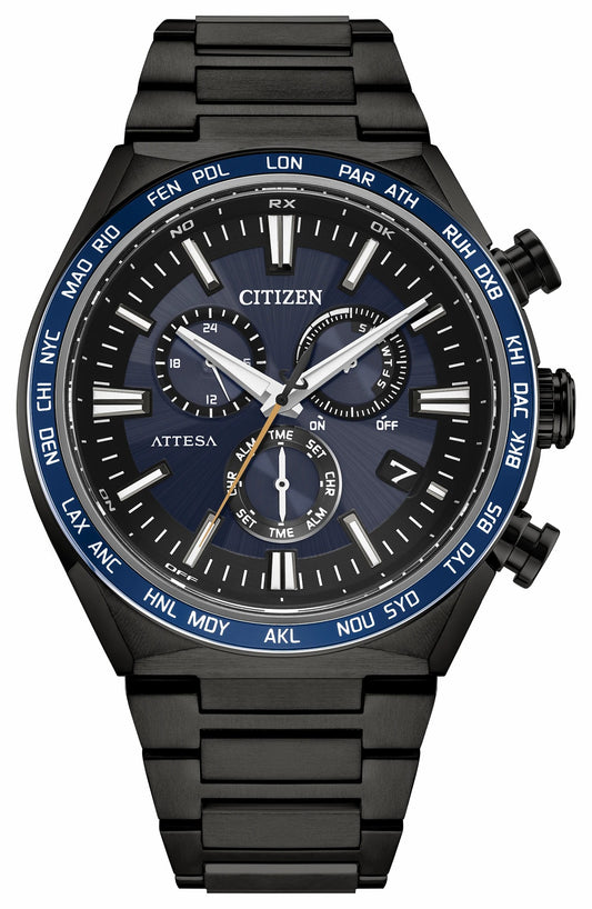 ATTESA Blue Dial Super Titanium with DLC Coating Bracelet CB5967-66L | Citizen Value