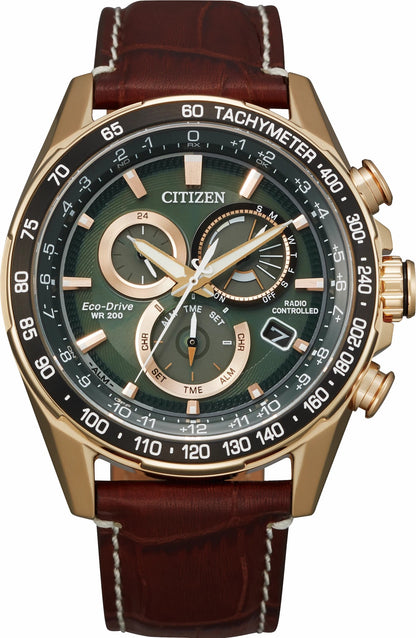 PCAT Green Dial Leather Strap CB5919-00X | Citizen Smart Buy