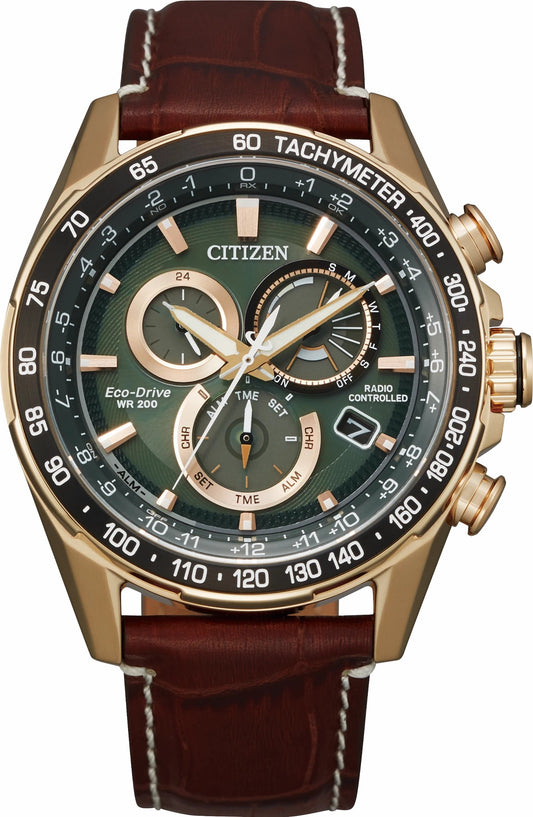 PCAT Green Dial Leather Strap CB5919-00X | Citizen Smart Buy