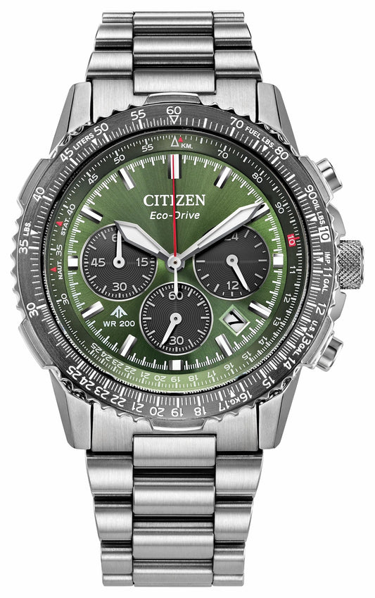 Promaster Navihawk Green Dial Stainless Steel Bracelet CA4664-60W | Citizen Best Price