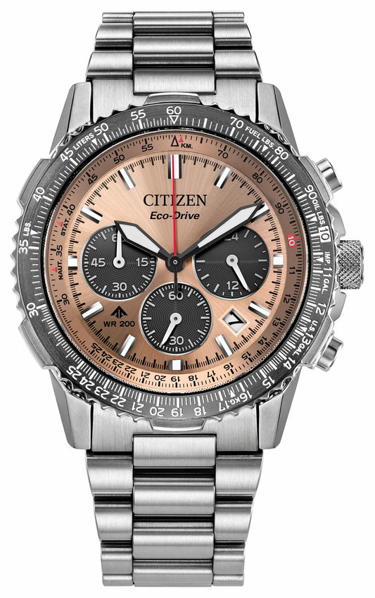 Promaster Navihawk Salmon Dial Stainless Steel Bracelet CA4664-60X | Citizen Essential