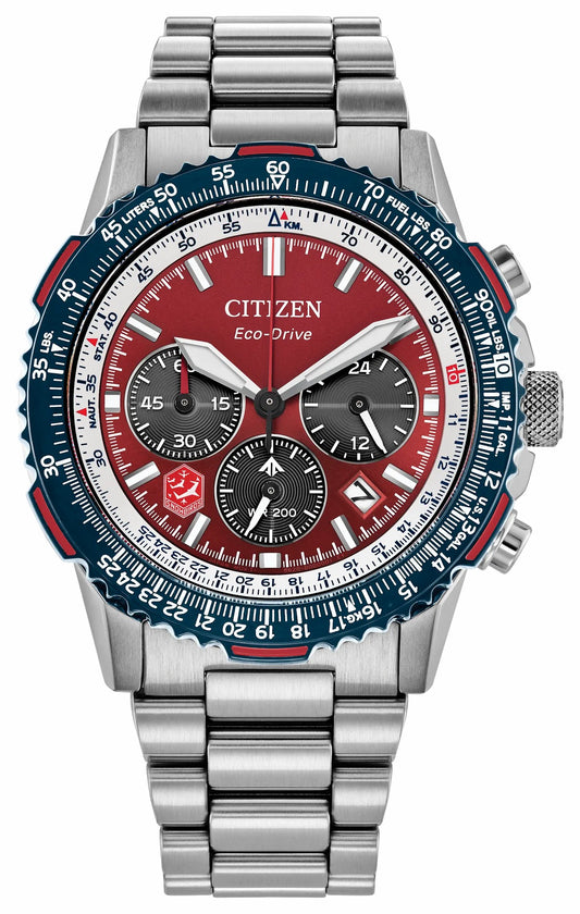 Promaster Navihawk Red Dial Stainless Steel Bracelet CA4668-51X | Citizen Premium