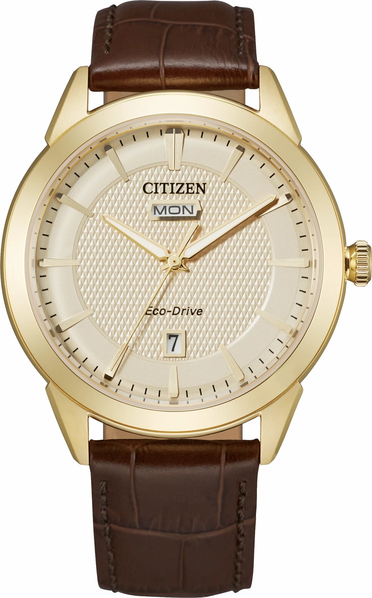 Rolan Champagne Dial Leather Strap AW0092-07Q | Citizen Hot Sale