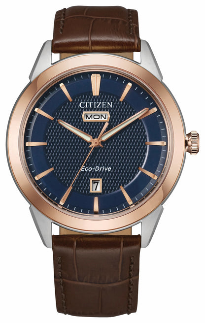 Rolan Navy Dial Leather Strap AW0096-06L | Citizen Top Pick