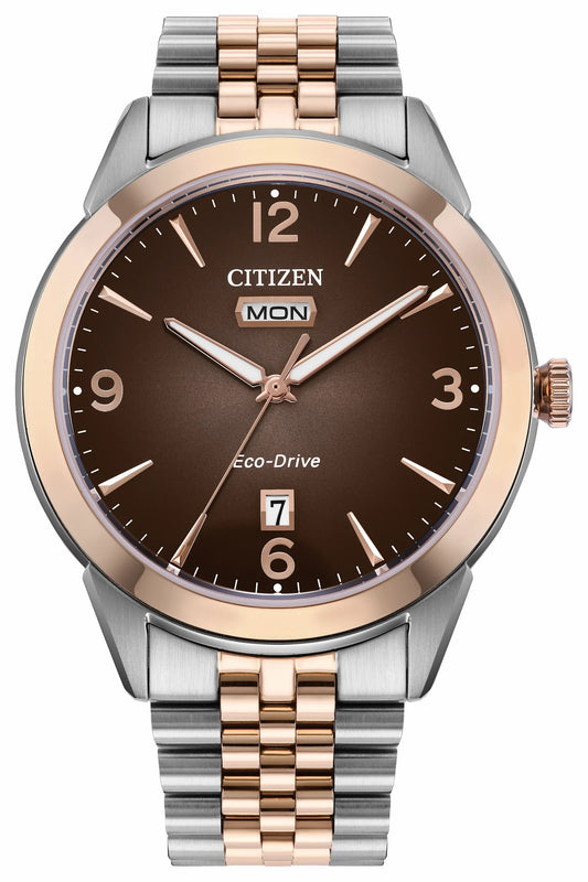 Rolan Brown Dial Stainless Steel Bracelet AW0156-57X | Citizen Latest