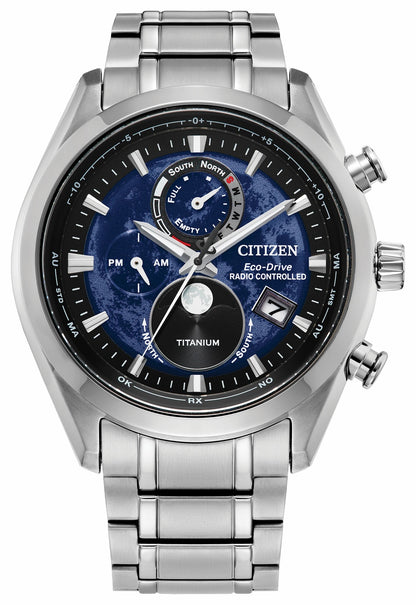 Tsuki-yomi A-T Blue Dial Super Titanium Bracelet BY1010-57L | Citizen Trending