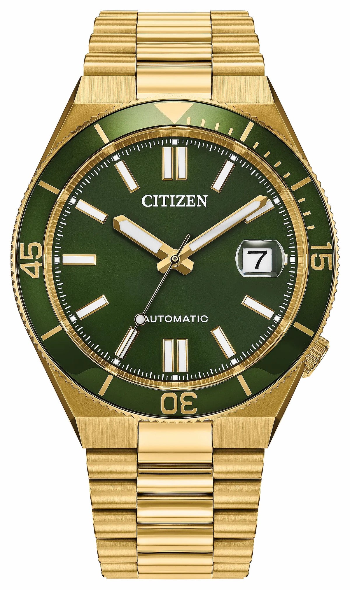 TSUYOSA Shore Green Dial Stainless Steel Bracelet NJ0232-53X | Citizen Quality