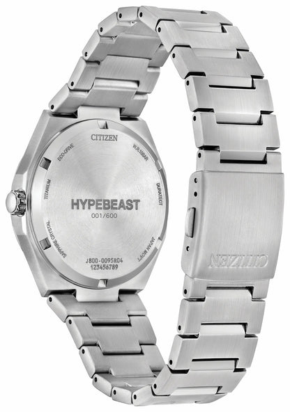Zenshin Three-hand x Hypebeast Silver-Tone Dial Super Titanium with Duratect Platinum Bracelet AW0138-59A | Citizen Hot Sale