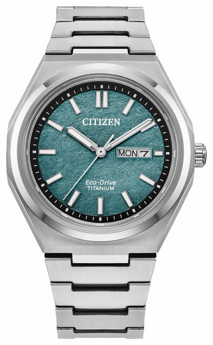 Zenshin Three-hand Green Dial Super Titanium Bracelet AW0130-85X | Citizen Best Price