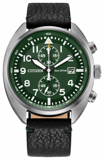 Sport Casual Green Dial Leather Strap CA7041-07X | Citizen Recommended