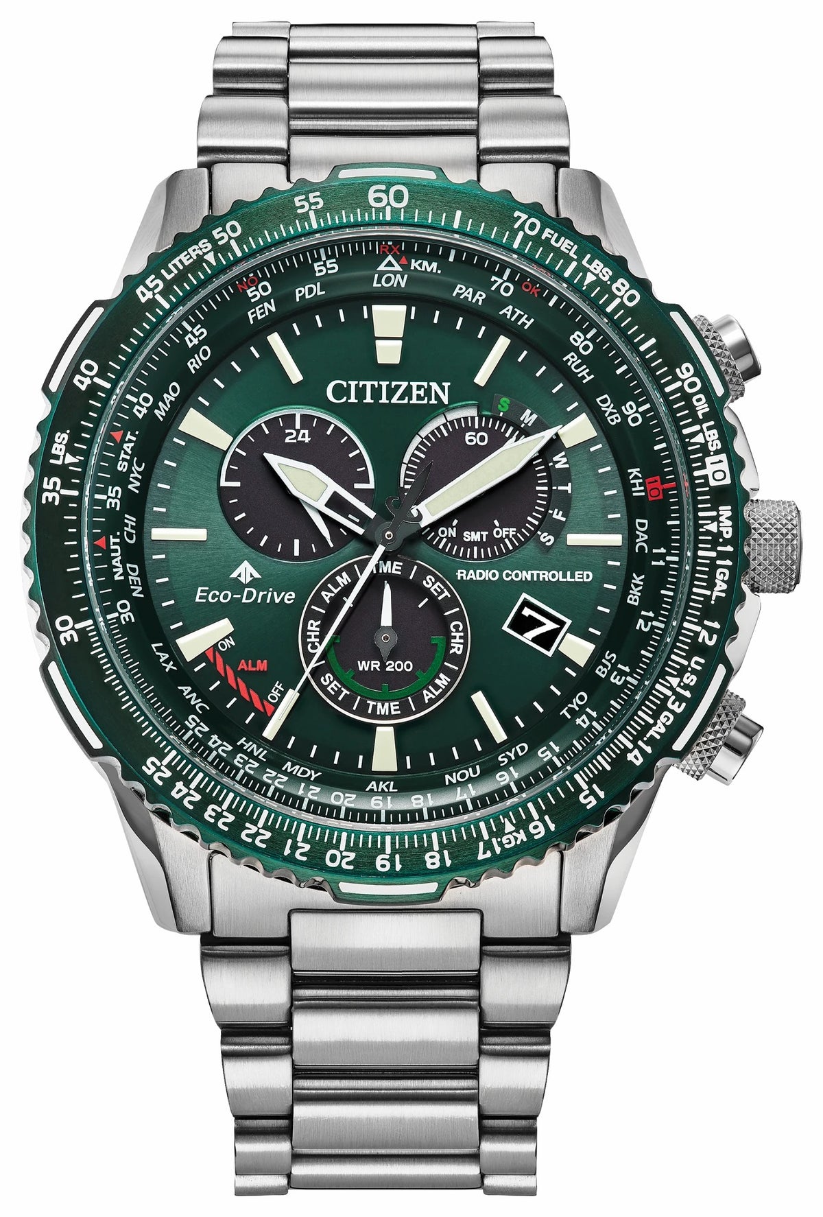 Promaster Air A-T Green Dial Stainless Steel Bracelet CB5004-59W | Citizen Essential