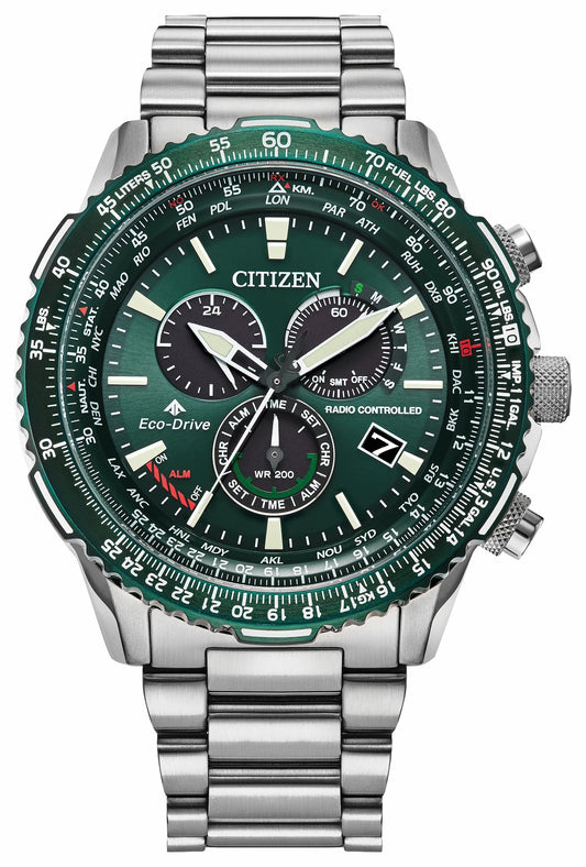 Promaster Air A-T Green Dial Stainless Steel Bracelet CB5004-59W | Citizen Essential