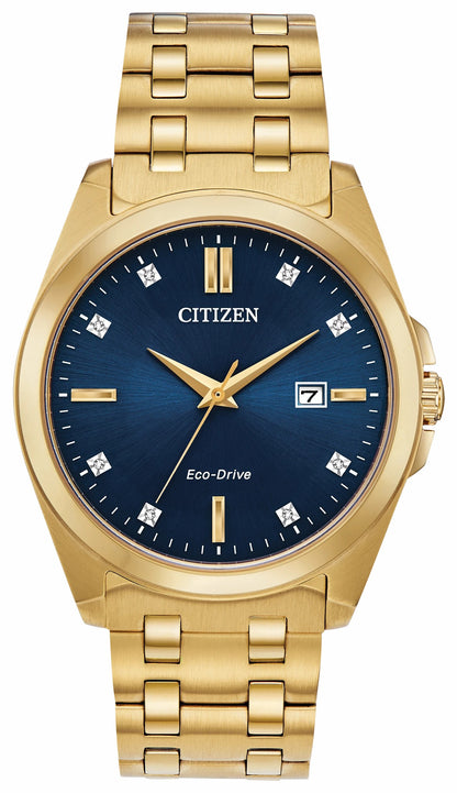 Citizen Peyten Eco-Drive Blue Dial Gold Stainless Steel Watch | Citizen Great Value