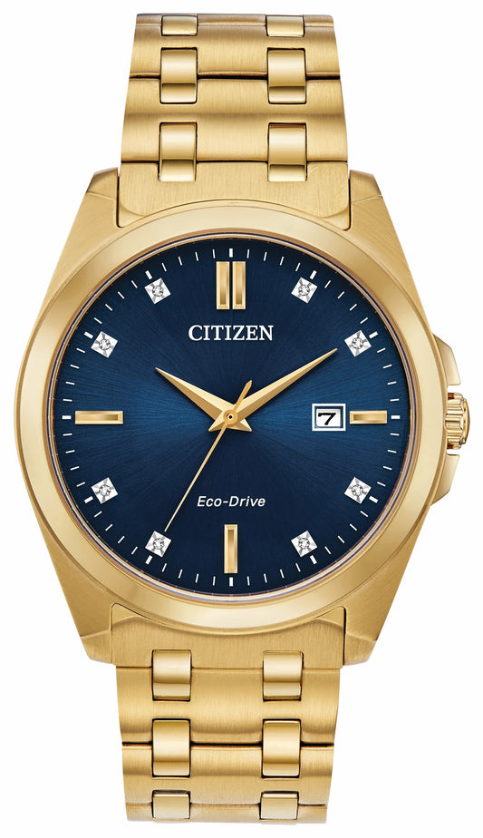 Citizen Peyten Eco-Drive Blue Dial Gold Stainless Steel Watch | Citizen Great Value