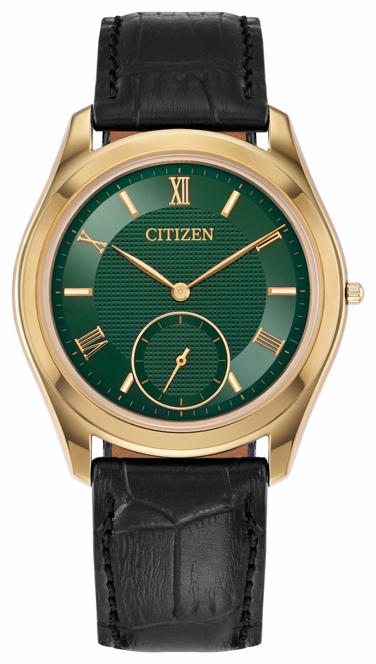 Eco-Drive One Green Dial Crocodile Strap AQ5022-02W | Citizen Popular