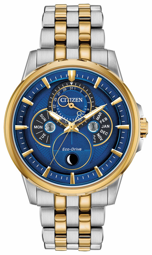 Citizen Calendrier Moonphase Men's Eco-Drive Blue Dial Watch | Citizen Classic