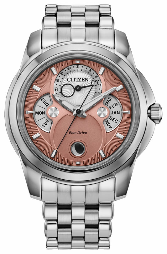 Calendrier Salmon Dial Stainless Steel Bracelet BU0080-52X | Citizen Top Pick