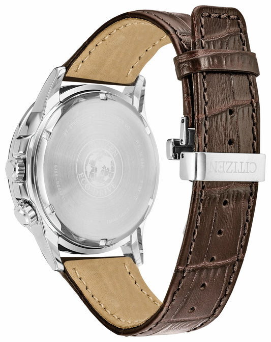 Calendrier - Men's Eco-Drive BU2020-29X Brown Leather Watch | Citizen Everyday