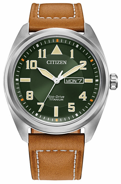 Garrison Green Dial Leather Strap BM8560-02X | Citizen Great Value