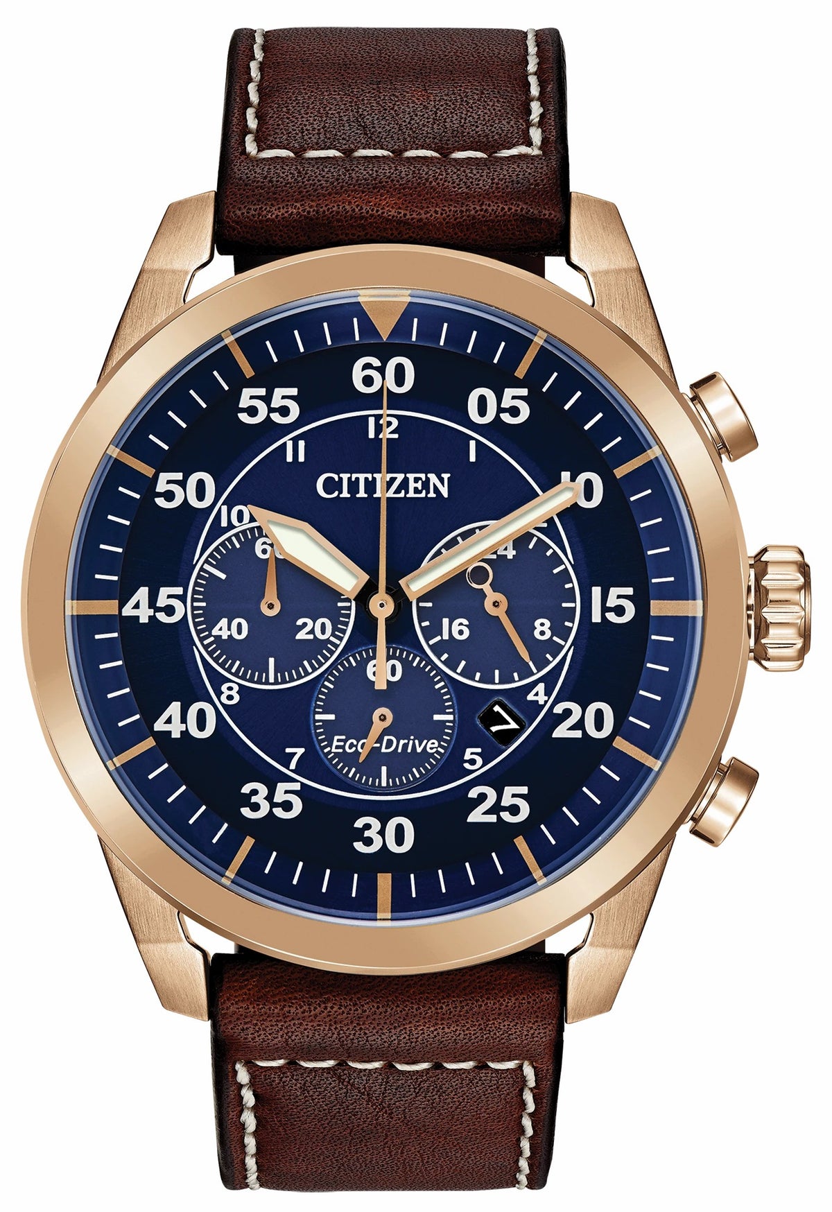 Citizen Avion Eco-Drive Rose Gold Blue Dial Watch | Citizen Top Pick