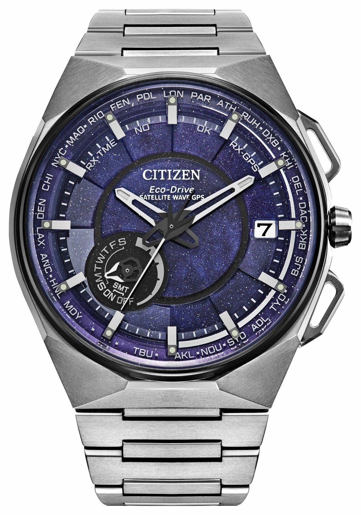 Satellite Wave X Blue Dial Super Titanium Bracelet CC3097-52L | Citizen Popular