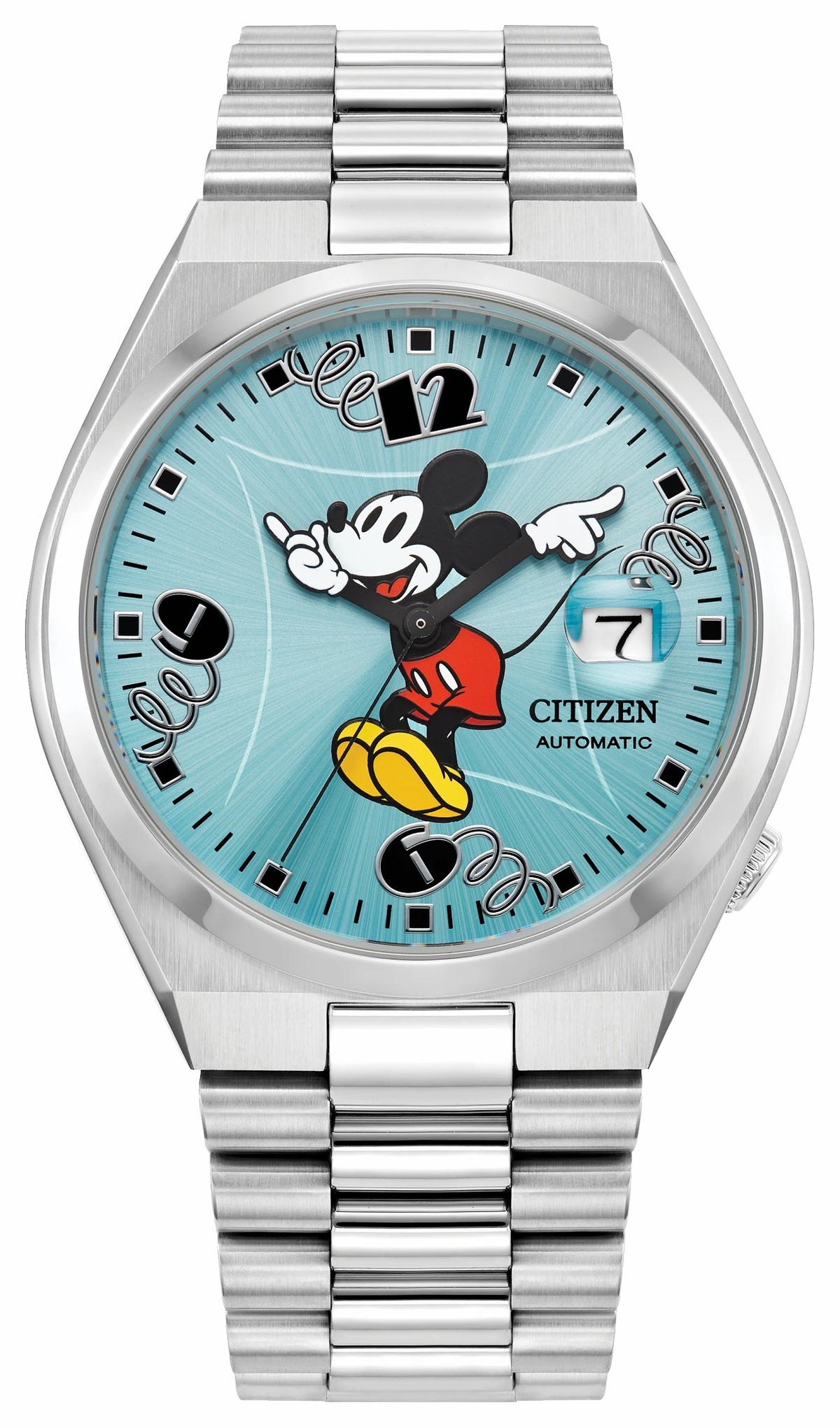 TSUYOSA Mickey Mouse and Minnie Mouse Blue Dial Stainless Steel Bracelet PAIRS-DIS-TSUYOSA | Citizen Discount