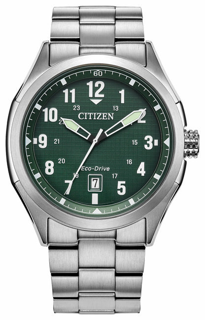 Terra Force Green Dial Stainless Steel Bracelet AW1890-51X | Citizen Essential