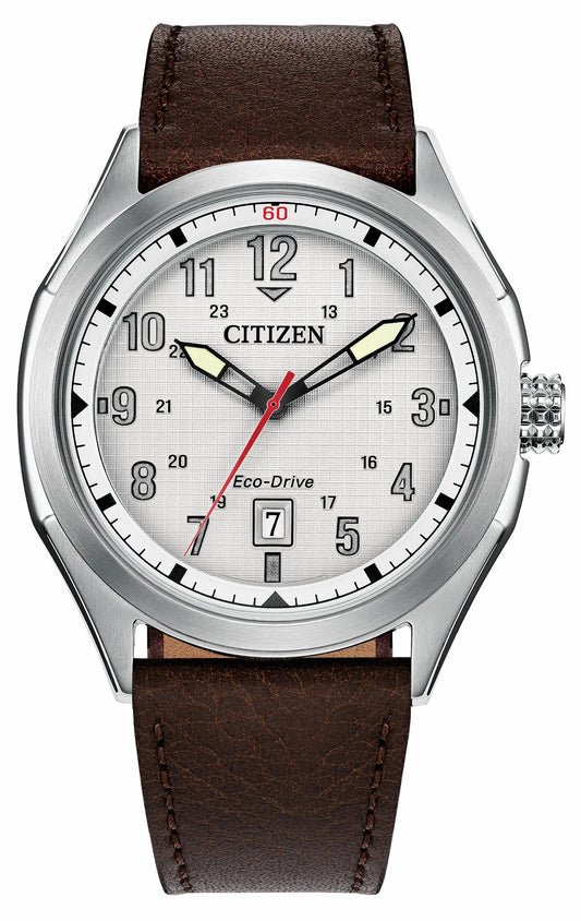 Terra Force Silver-Tone Dial Leather Strap AW1890-19B | Citizen Best Price