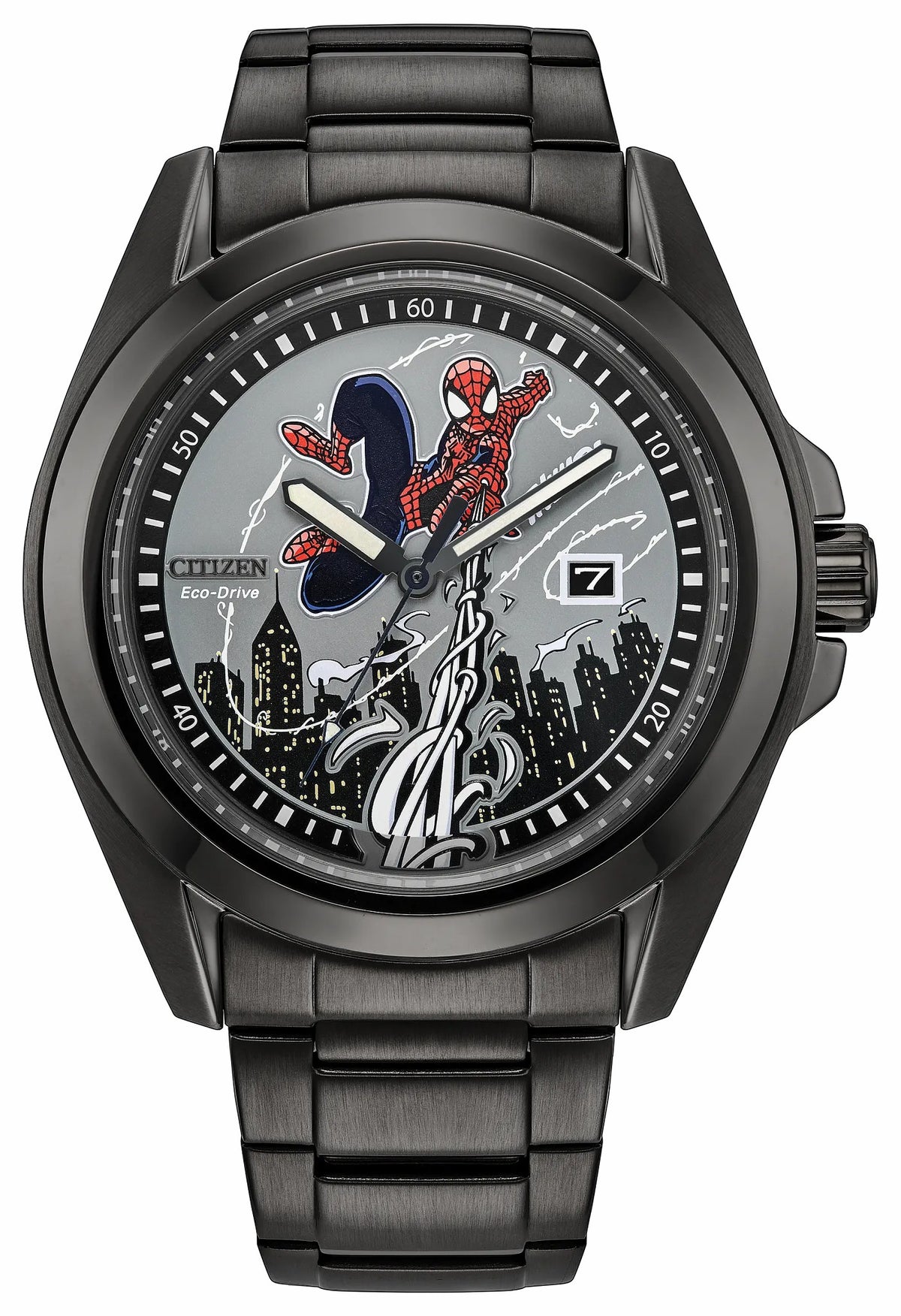 Spider-Man Swings Gray Dial Stainless Steel Bracelet AW1437-61W | Citizen Recommended