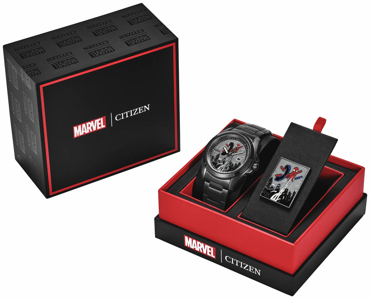 Spider-Man Swings Gray Dial Stainless Steel Bracelet AW1437-61W | Citizen Recommended
