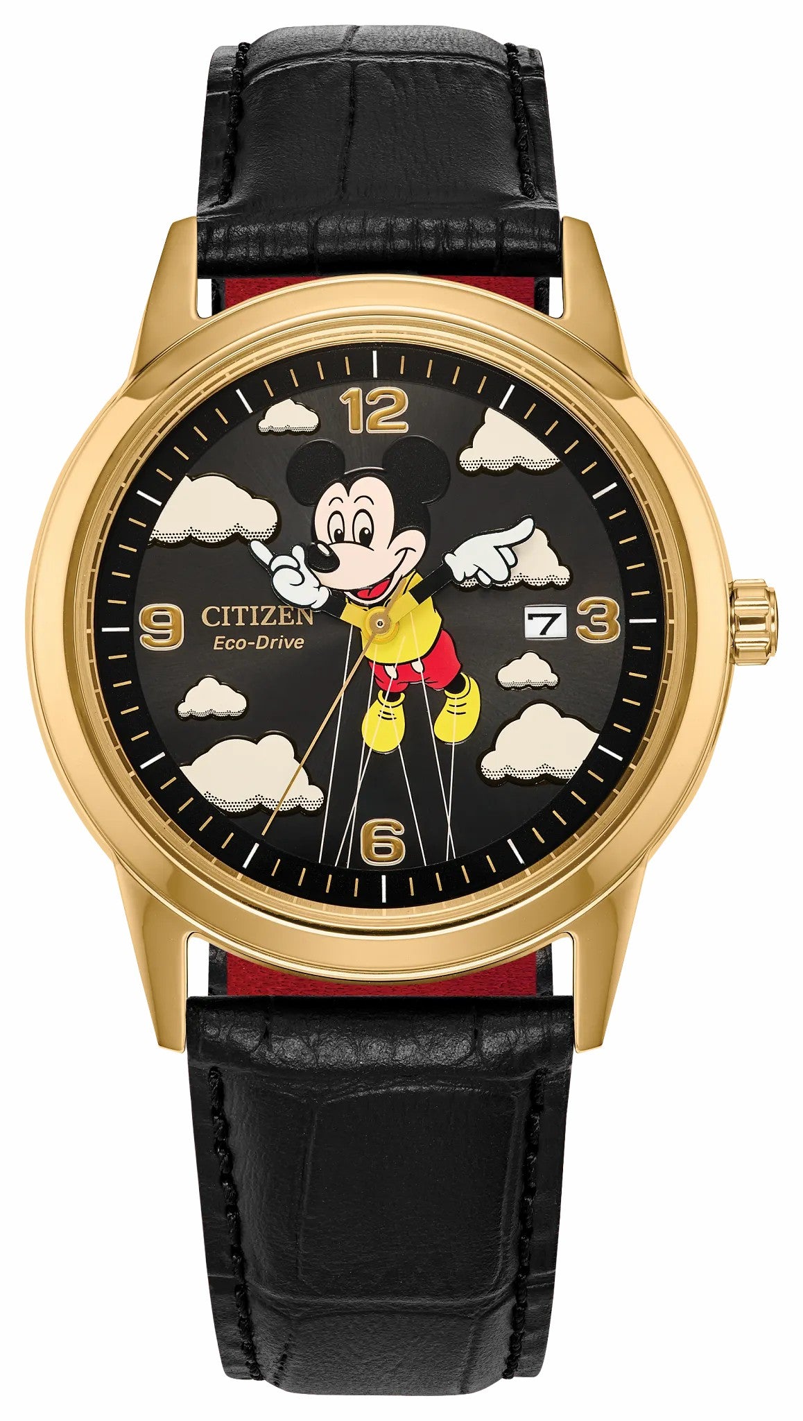 Soaring High Mickey Mouse Black Dial Leather Strap AW1862-06W | Citizen Signature