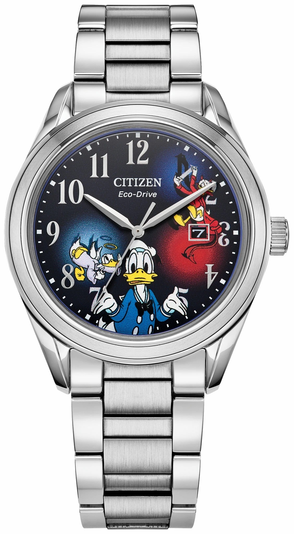 Feisty Donald Duck 90th Anniversary Blue Dial Stainless Steel Bracelet AW1691-66W | Citizen Latest