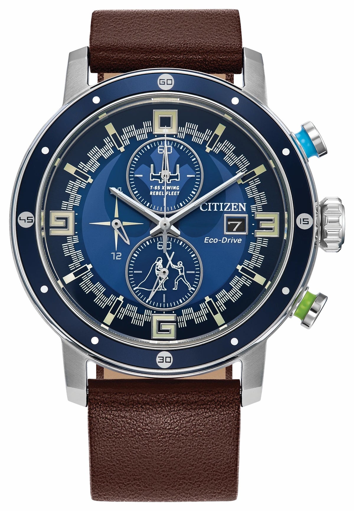 Luke Skywalker Blue Dial Leather Strap CA0768-07W | Citizen Discount