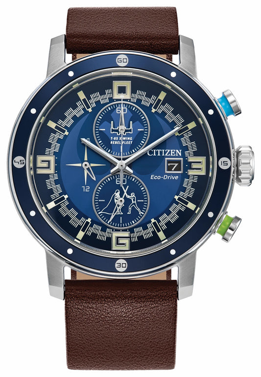 Luke Skywalker Blue Dial Leather Strap CA0768-07W | Citizen Discount