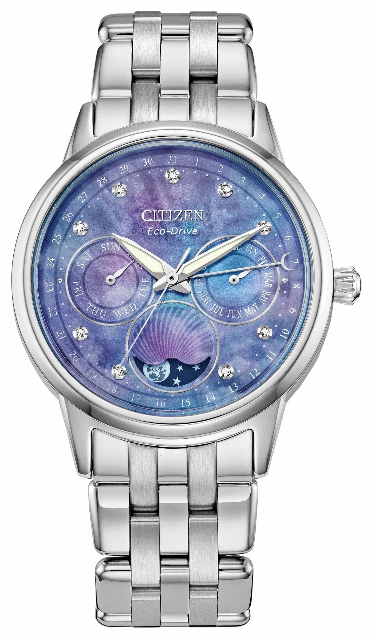 Calendrier Blue Dial Stainless Steel Bracelet FD0000-52N | Citizen Popular