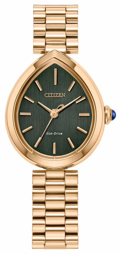 Citizen L Rainell Green Dial Stainless Steel Bracelet EM1203-57X | Citizen Featured