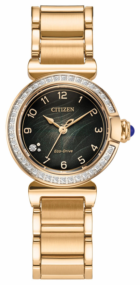 Citizen L Mae Green Dial Stainless Steel Bracelet EM1123-62X | Citizen Hot Sale