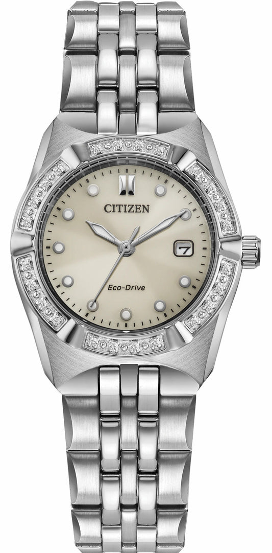 Corso Diamond Taupe Dial Stainless Steel Bracelet EW2710-51X | Citizen Signature