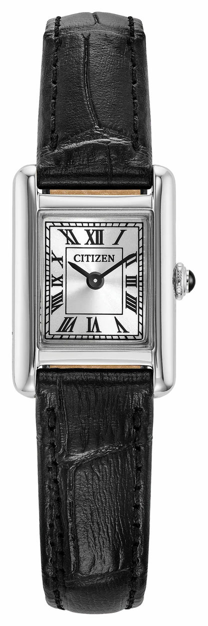 Fio Roma Silver-Tone Dial Leather Strap EG2790-12A | Citizen Essential