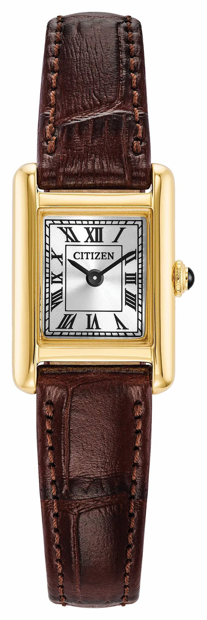 Fio Roma Silver-Tone Dial Leather Strap EG2797-13A | Citizen Quality