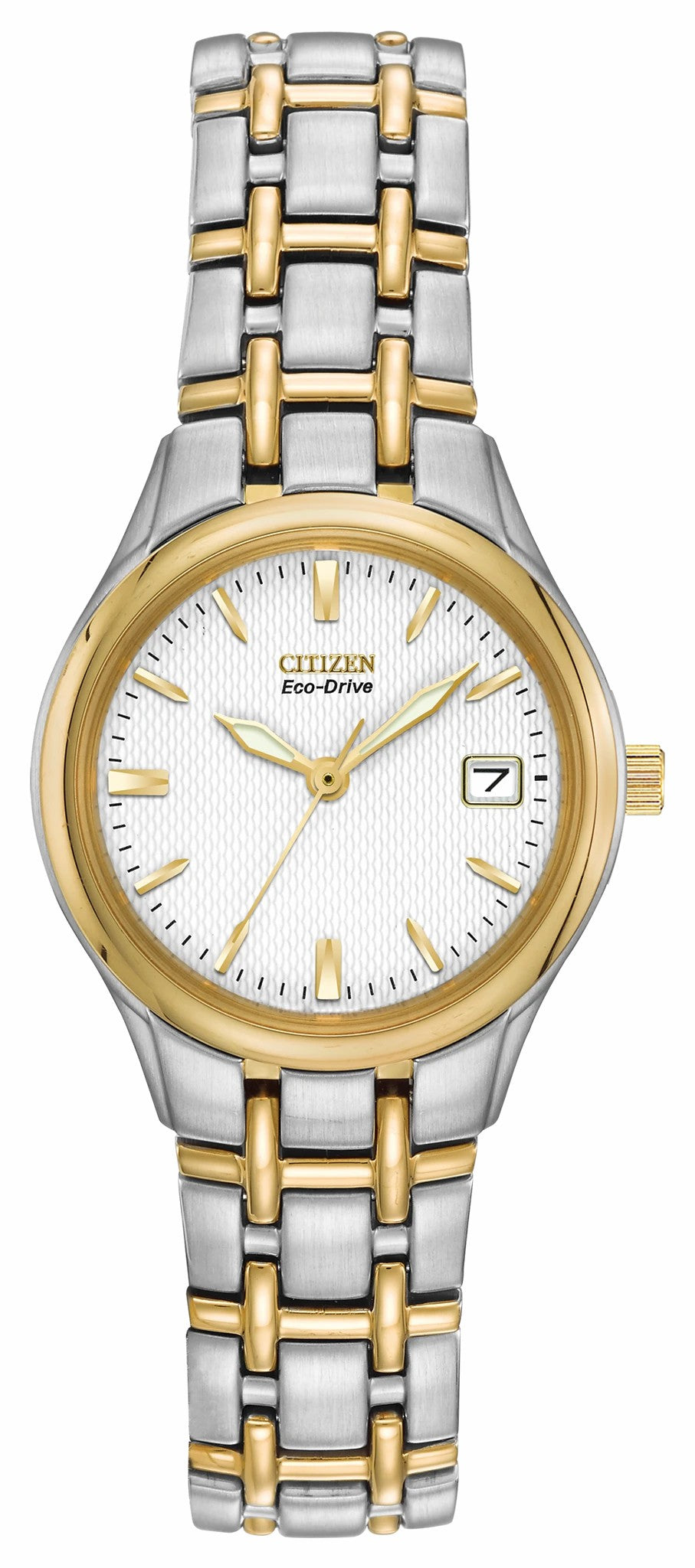 Corso - Ladies Eco-Drive Two-Tone White Dial Date Watch | Citizen Exclusive
