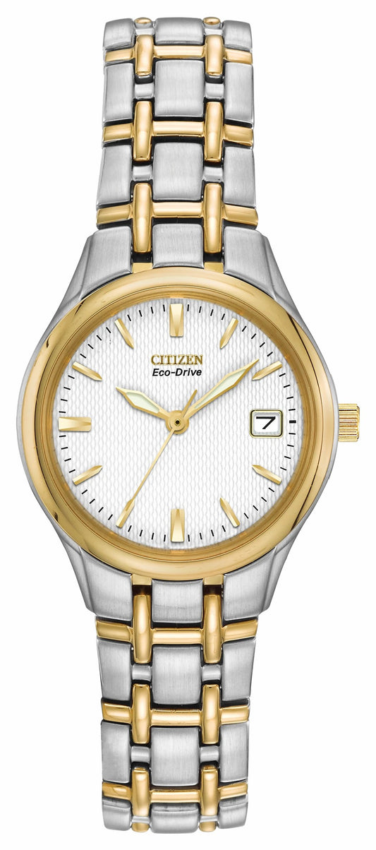 Corso - Ladies Eco-Drive Two-Tone White Dial Date Watch | Citizen Exclusive