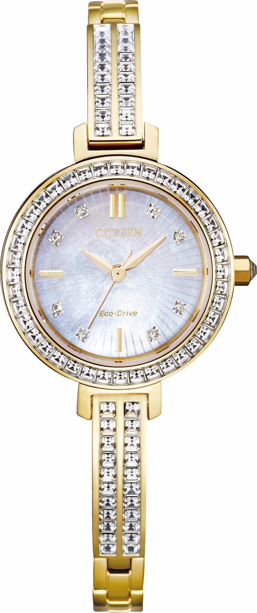 Silhouette Crystal White Dial Stainless Steel Bracelet EM0862-56D | Citizen Classic