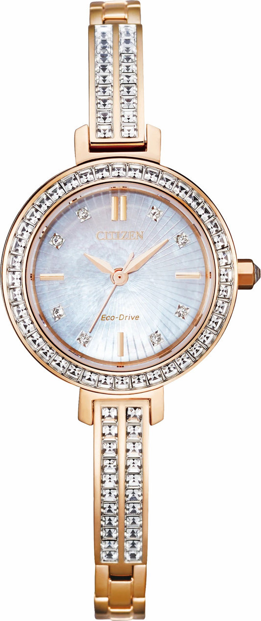 Silhouette Crystal White Dial Stainless Steel Bracelet EM0863-53D | Citizen Featured
