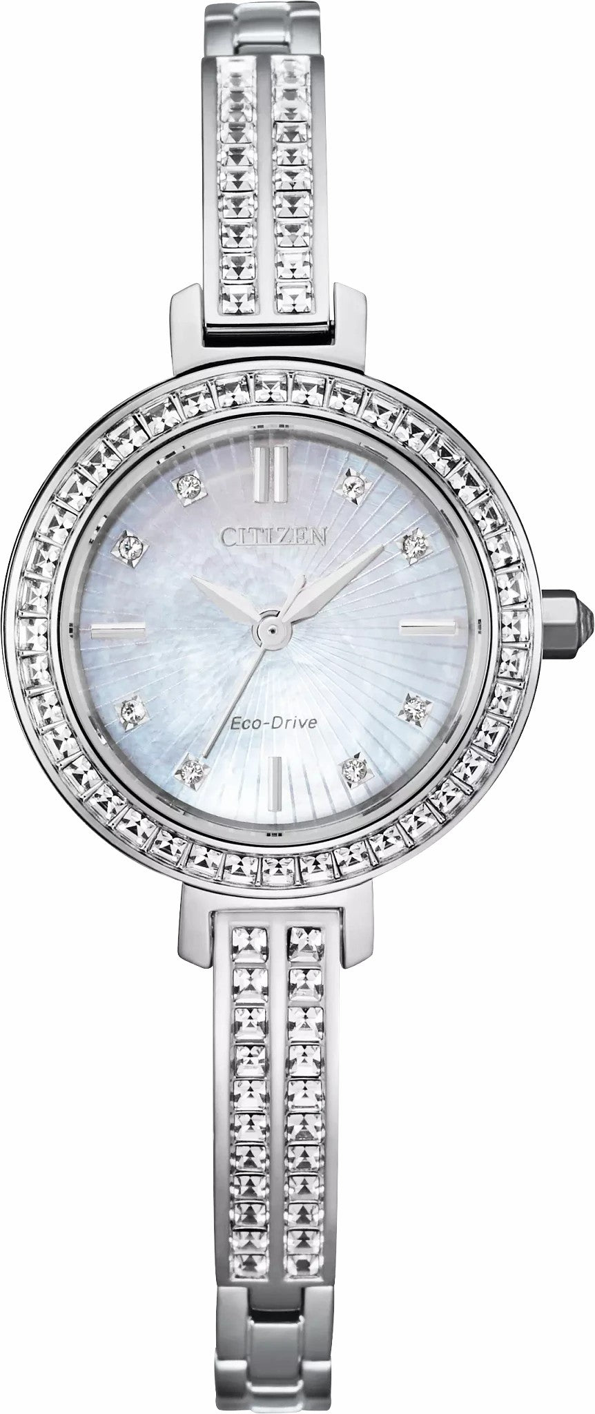 Silhouette Crystal White Dial Stainless Steel Bracelet EM0860-51D | Citizen Customer Favorite